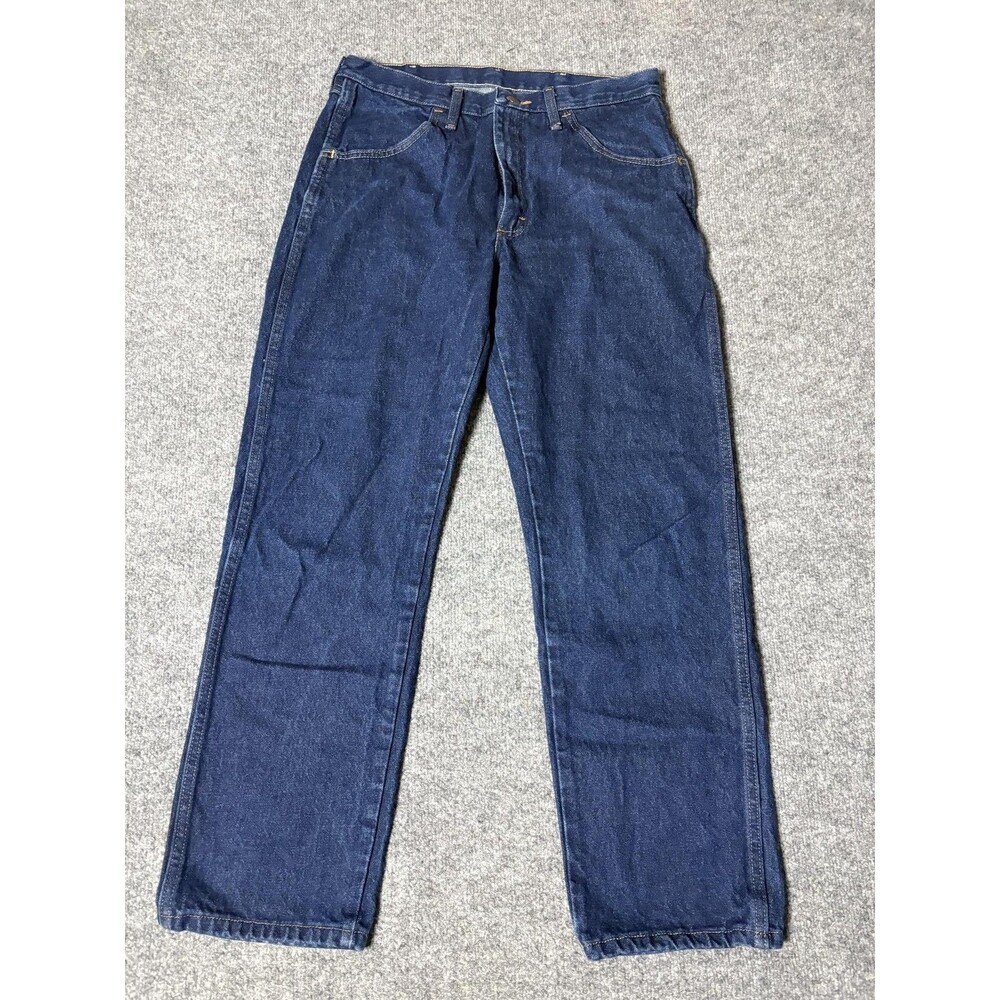 Rustler Jeans Mens 34x30 Blue Straight Regular Fit Dark Wash Denim Casual